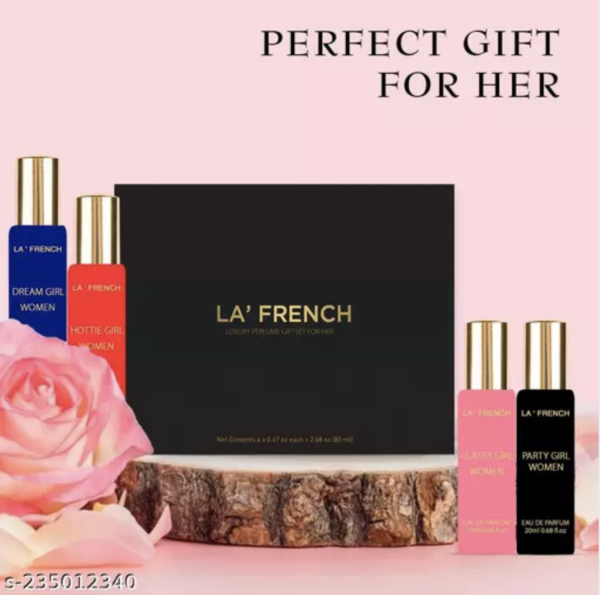 La French Organic Luxury Perfumes Gift Set 4x20 ML for her (Hottie, Classy, Dream, Party Girl perfume) for Women (Set of 4) 80ml women perfumes